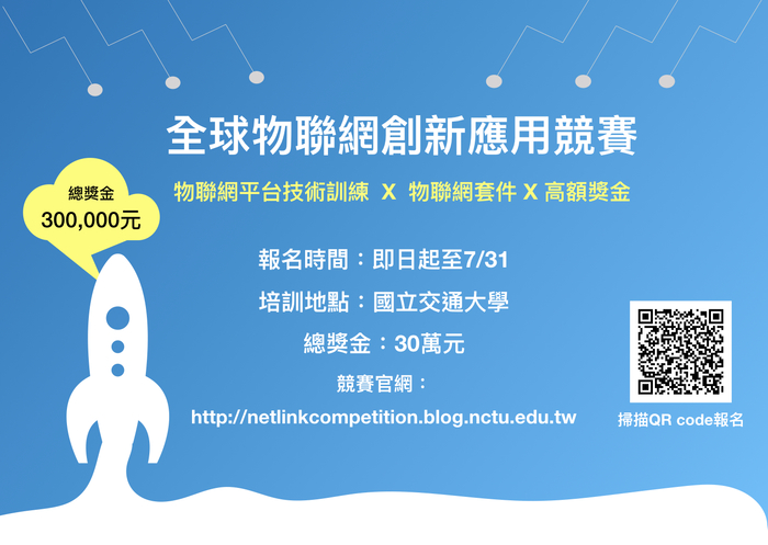 【產推處】轉知 國立交通大學辦理「全球物聯網創新應用競賽」活動，歡迎踴躍報名參加!圖片