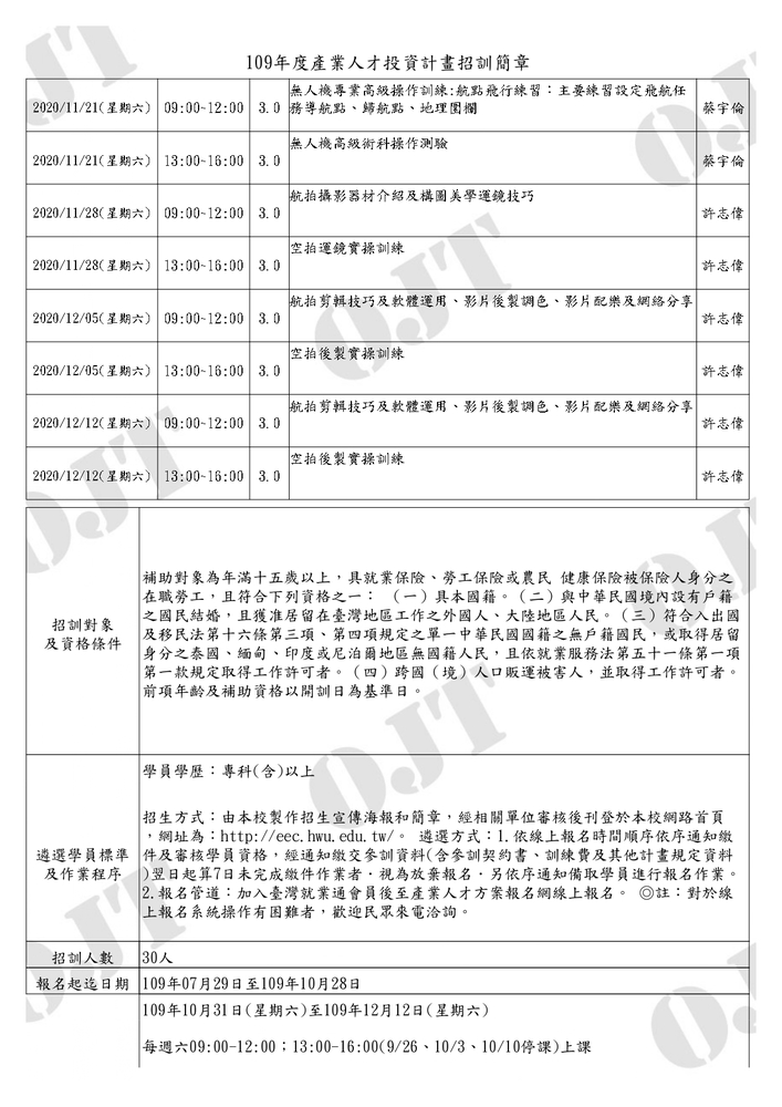 【推廣教育中心】轉知 醒吾學校財團法人醒吾科技大學「無人機專業空拍飛手實戰班」 報名中圖片