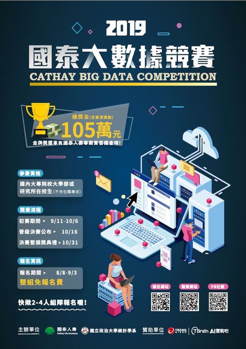 【產推處】轉知  國立政治大學辦理「2019國泰大數據」活動，歡迎本校踴躍報名參加!圖片